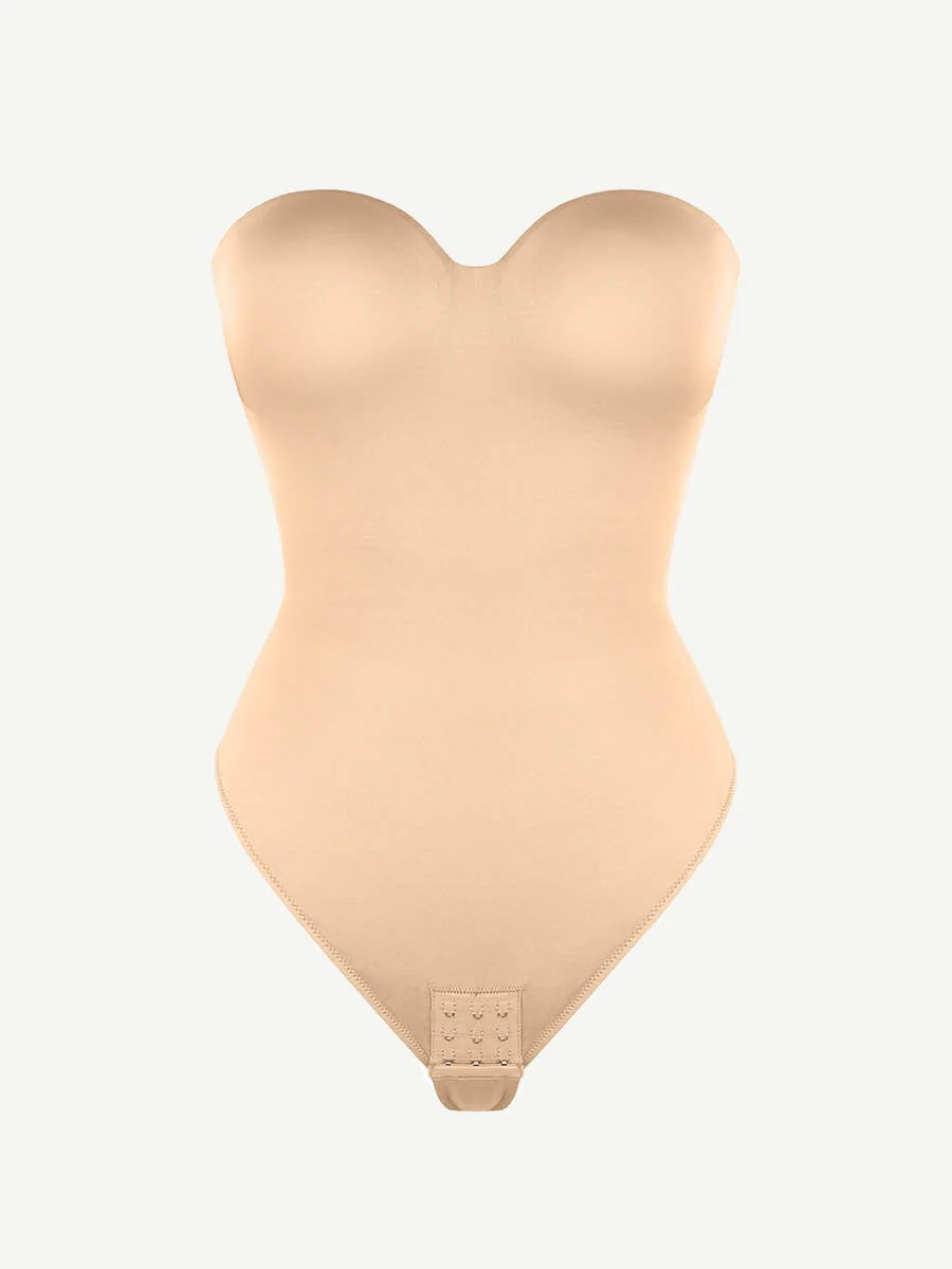 One-Piece Underwire Strap Removable Waist And Abdomen Shaping Thong Bodysuit